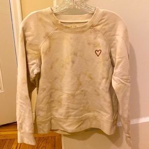 Madewell tie-dye sweatshirt with embroidered heart